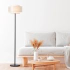 Rustikální stojací lampa béžová, Gerbert, s vypínačem