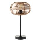 Ratanová stolní lampa hnědá, Sevim, s vypínačem