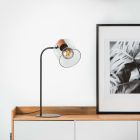 Moderní stolní lampa šedá, Serkan, s vypínačem