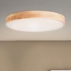 Dřevěné stropní světlo moderní, Asude, 60W, LED nastavitelný od teplé po studenou bílou, s dálkovým ovládáním