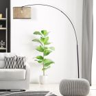 Rustikální stojací lampa béžová, Emmelie, s vypínačem