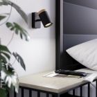 Ocelové moderní nástěnné bodové světlo černé, Conradus, IP44