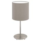 Látková moderní stolní lampa taupe, Abano, s vypínačem