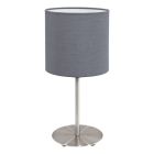 Látková moderní stolní lampa šedá, Abano, s vypínačem