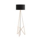 Kovová designová stojací lampa měděná, Viola, s vypínačem
