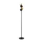 Ocelová moderní stojací lampa černá, Oscar, s vypínačem