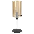 Ocelová moderní stolní lampa černá, Ritesh, s vypínačem