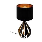 Ocelová designová stolní lampa černá, Acri, s vypínačem
