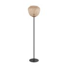 Dřevěná rustikální stojací lampa černá, Nicole, s vypínačem