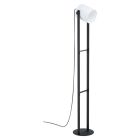 Dřevěná moderní stojací lampa černá, Kaspar, s vypínačem