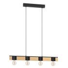 Dřevěná rustikální stolní lampa hnědá, Angela