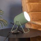 Ocelová vintage stolní lampa zelená, Tjitte, s vypínačem