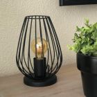 Kovová moderní stolní lampa černá, Kitana, s vypínačem