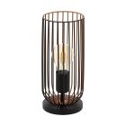 Ocelová industriální stolní lampa černá, Silje, s vypínačem