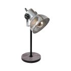 Dřevěná industriální stolní lampa hnědá, Angelina, s vypínačem