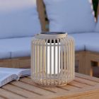 Dřevěná solární venkovní stolní lampa hnědá, Hanin, 3,3W, LED 4000 K, IP44, s vypínačem
