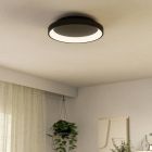 Plastové moderní stropní svítidlo černé, Shauni, 12W, LED nastavitelný od teplé po studenou bílou, s dálkovým ovládáním