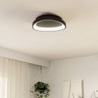 Plastové moderní stropní svítidlo černé, Shauni, 12W, LED nastavitelný od teplé po studenou bílou, s dálkovým ovládáním