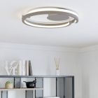Plastové moderní stropní světlo hnědé, Madhvi, 20W, LED nastavitelný od teplé po studenou bílou, s dálkovým ovládáním