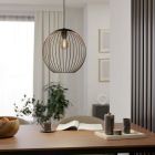 Ocelové industriální závěsné světlo měděné, Aage