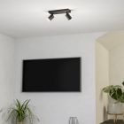 Hliníkové moderní chytré stropní svítidlo černé, Mayke, 3,7W, LED RGBW