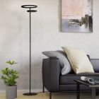 Plastová designová stojací lampa černá, Corwin, 16W, LED nastavitelný od teplé po studenou bílou, s dotykovým stmívačem