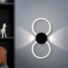 Hliníkové designové nástěnné světlo černé, Vixa, 20W, LED 3000 K
