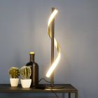 Plastová designová stolní lampa mosazná, Cunera, 8,8W, LED nastavitelný od teplé po studenou bílou, s 3stupňovým stmíváním