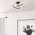 Ocelové designové stropní svítidlo černé, Minh, 12W, LED white switch