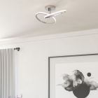 Ocelové designové stropní svítidlo chromové, Minh, 12W, LED white switch