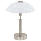 Ocelová klasická stolní lampa niklová, Adi, s dotykovým stmívačem