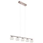 Skleněné moderní závěsné světlo niklové, Riviera, 3W, LED 3000 K