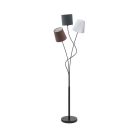 Látková retro stojací lampa černá, Anabel, s vypínačem