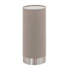 Látková moderní stolní lampa taupe, Abano, s dotykovým stmívačem