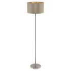 Látková moderní stojací lampa zlatá, Terme, s vypínačem