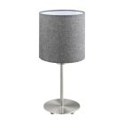 Látková moderní stolní lampa šedá, Abano, s vypínačem