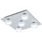 Plastové moderní stropní svítidlo chromové, Busra, 7W, LED 3000 K, IP44
