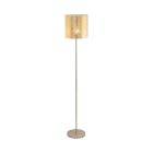 Kovová moderní stojací lampa zlatá, Megan, s vypínačem