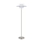 Ocelová designová stojací lampa bílá, Lariana, s vypínačem