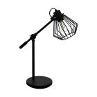 Ocelová industriální stolní lampa černá, Valentijn, s vypínačem