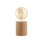 Dřevěná rustikální stolní lampa hnědá, Yannic, s vypínačem