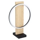 Dřevěná rustikální stolní lampa černá, Annebel, 12W, LED 3000 K, s vypínačem