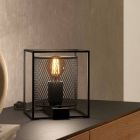 Hliníková industriální stolní lampa černá, Thiemo, s vypínačem