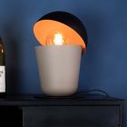 Hliníková industriální stolní lampa taupe, Werner, s vypínačem