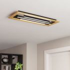 Hliníkové designové stropní světlo dřevěné, Kyllian, 9W, LED nastavitelný od teplé po studenou bílou, s 3stupňovým stmíváním