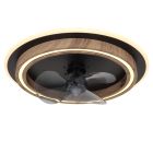 Hnědý moderní stropní ventilátor z plastu, Lamine, 32W, nastavitelný LED svítivost od teplé do studené bílé, s dálkovým ovládáním
