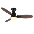 Hnědý rustikální stropní ventilátor kovový, Majda, 22W, bílý vypínač LED, s dálkovým ovládáním