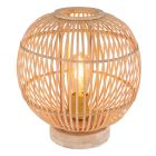 Dřevěná rustikální stolní lampa hnědá, Terry, s vypínačem