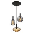 Skleněné designové závěsné světlo černé, Marjolein