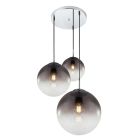 Skleněné designové závěsné světlo chromové, Novia